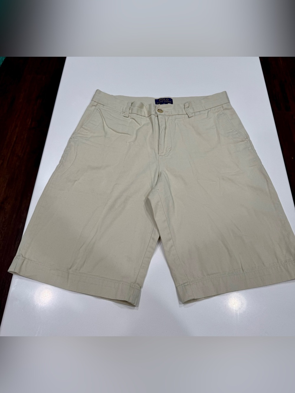 Polo Ralph Lauren Boys 18 khaki Chino Cotton Twill Shorts Regular Fit w/ Pockets